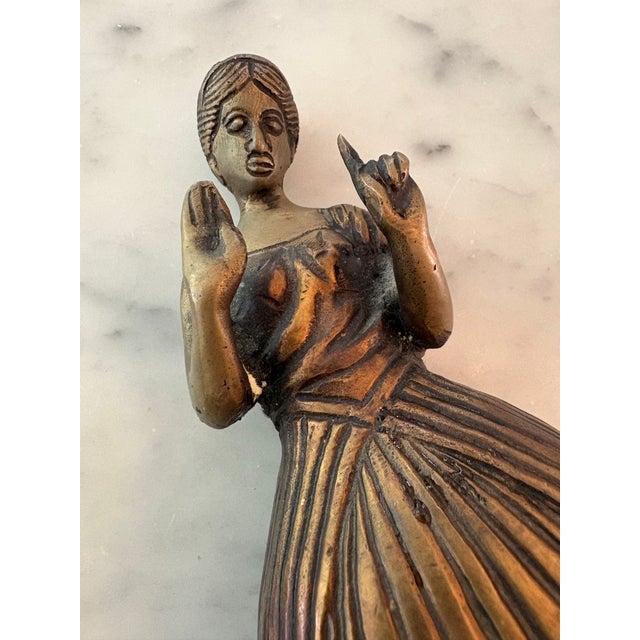 Mid-Century Modern Cast Metal Female Sculpture | European, Circa 1960 For Sale - Image 4 of 8