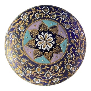 Moser Enameled Cobalt Glass Box Circa 1880 For Sale