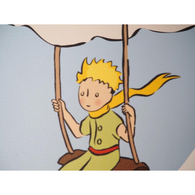 Antoine De Saint-Exupery, Le Petit Prince sur une balançoire, Lithograph For Sale - Image 4 of 6