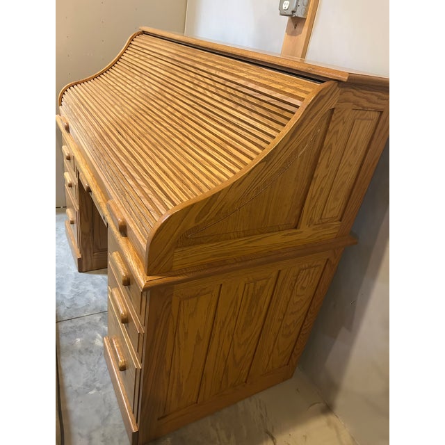 Artisan Amish-Crafted Solid Wood Desk & Chair Set (Ohio, C. 2000) For Sale - Image 18 of 18