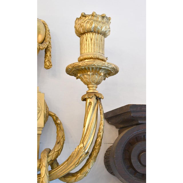 1940s 1940s French Caldwell 2 Arm Bronze Wall Sconces - a Pair For Sale - Image 5 of 9