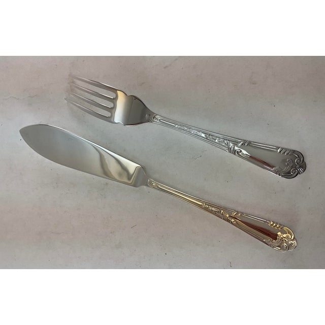 New 1980s Silver Fish Set of 12 Pair Fish Eaters & Fish Servers, La Regence - 26 PCS For Sale - Image 12 of 16