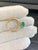 Gemstone Oval Emerald and Diamond Ring 14 Karat Yellow Gold For Sale - Image 7 of 18