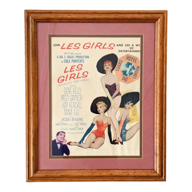 Vintage 1950s "Les Girls" Framed Original Movie Poster Print For Sale