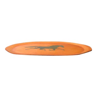 Mid-Century Vermont Thoroughbred Hand-Crafted Artisan Wooden Tray For Sale