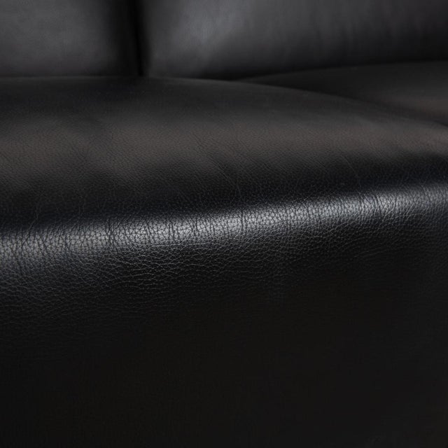 Modern Black Leather Scylla Three-Seater Sofa from Leolux For Sale - Image 3 of 13