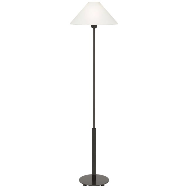 Modern J. Randall Powers by Visual Comfort Signature Hackney Floor Lamp in Bronze with Linen Shade For Sale - Image 3 of 3