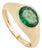 18k Gold Chunky 1.91Carat Natural Emerald Bezel Signet Ring Size 5.5 For Sale