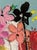 2020s Christiane Corcelle "The Enigma of Ebony Blooms" Mixed Media on BFK Paper, Framed Abstract Floral Still Life in Red and Pink, 2024 For Sale - Image 5 of 8