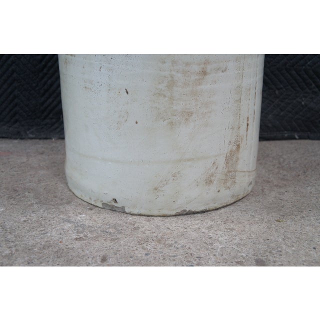 Ceramic Antique Alabama Miller Pottery 15 Gallon Salt Glaze Stoneware Crock Butter Churn For Sale - Image 7 of 11
