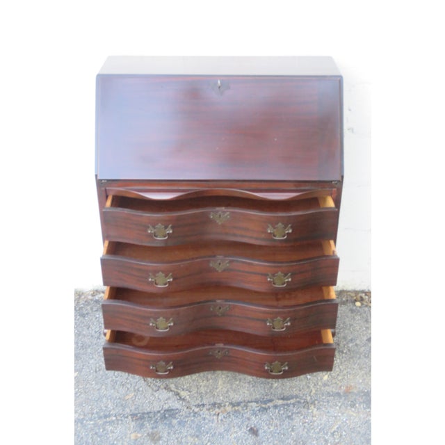 Prays Furniture 1940s Ball and Claw Feet Serpentine Mahogany Secretary Desk 6254 For Sale In Miami - Image 6 of 18