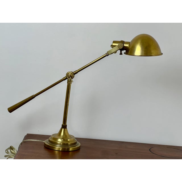 Vintage Brass Articulating Desk Lamp For Sale - Image 4 of 6