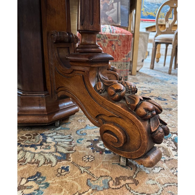 Brown Late 19th Century Belgian Oval Walnut Pedestal Table For Sale - Image 8 of 9