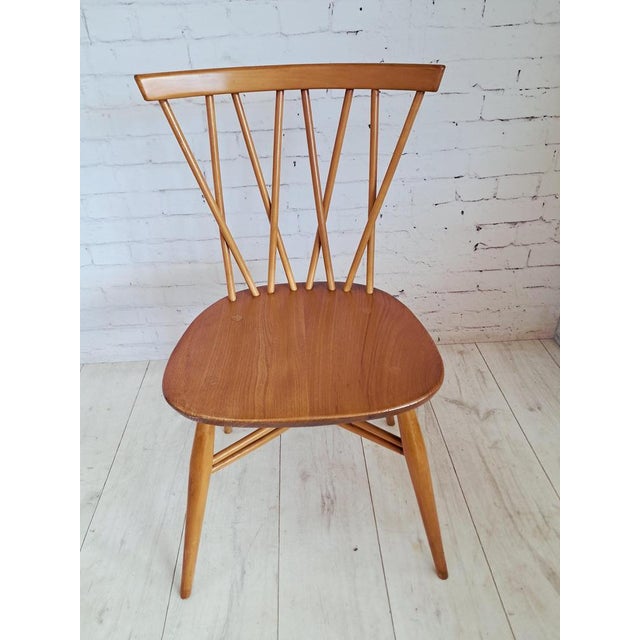 Vintage Candlestick Dining Chairs in Elm and Beech by Lucian Ercolani for Ercol, 1960s, Set of 2 For Sale - Image 11 of 18