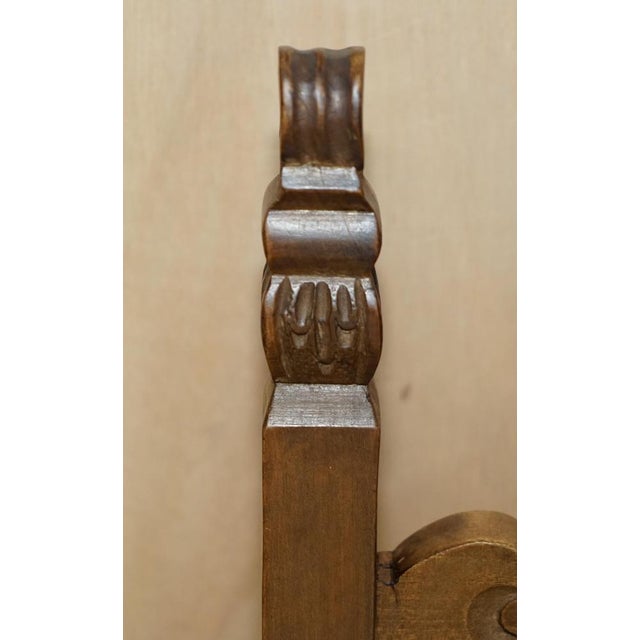 1900 - 1909 Dutch Carved Walnut & Rush Seat Dining Chairs, Early 1900s, Set of 8 For Sale - Image 5 of 18