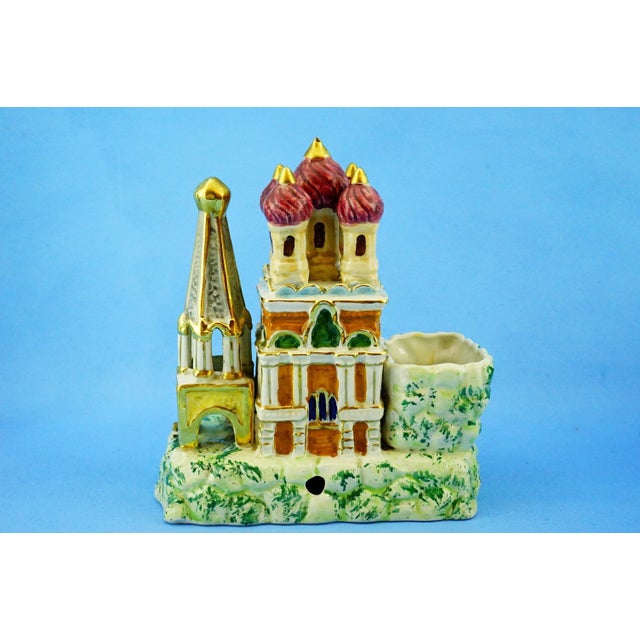 Ceramic Vintage Ceramic Souvenir Sanremo and Russian Orthodox Church Sculptures, Italy, 1890s, Set of 2 For Sale - Image 7 of 18