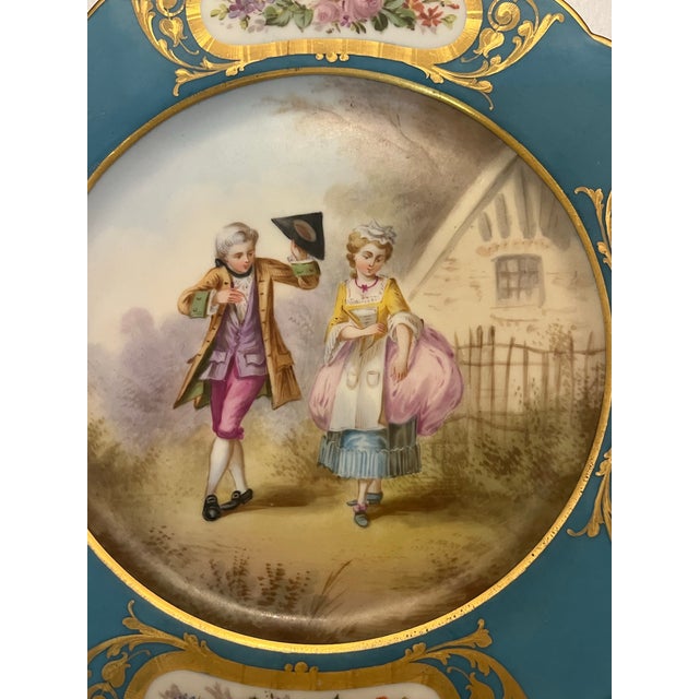 French Antique Sevres Louis XV Plates For Sale - Image 3 of 9