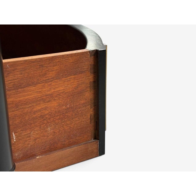 Maison Jansen Style, Louis XVI Bow Front Chest, Ebonized Wood, France, 1900s For Sale - Image 13 of 17