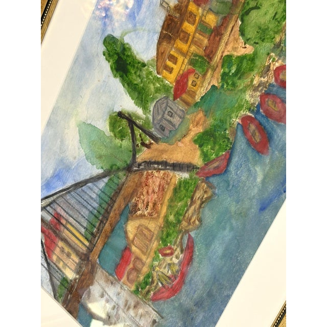 Original Signed and Framed Primitive Mixed Media Drawing Signed 'Belle' For Sale - Image 12 of 14