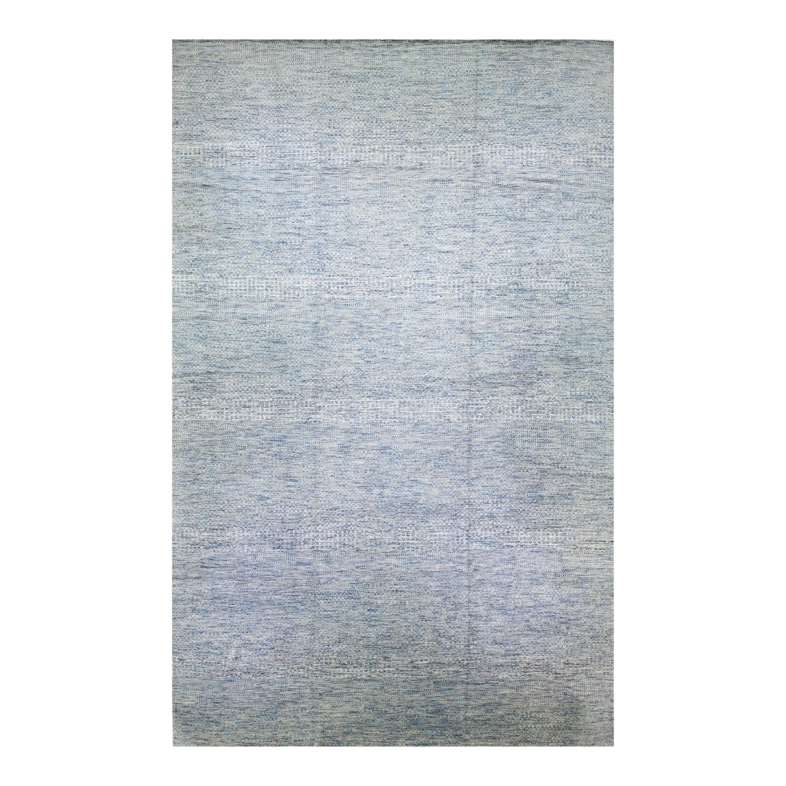 Light Blue Modern Savannah Handmade Geometric Oversize Wool Rug | Chairish