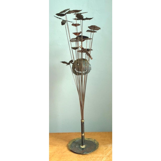 Vintage Brutalist Torch Cut Flower Sculpture For Sale - Image 16 of 17