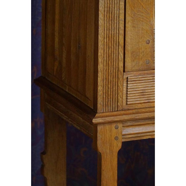 Scandinavian Narrow Oak Cabinet, 1950s For Sale - Image 15 of 17