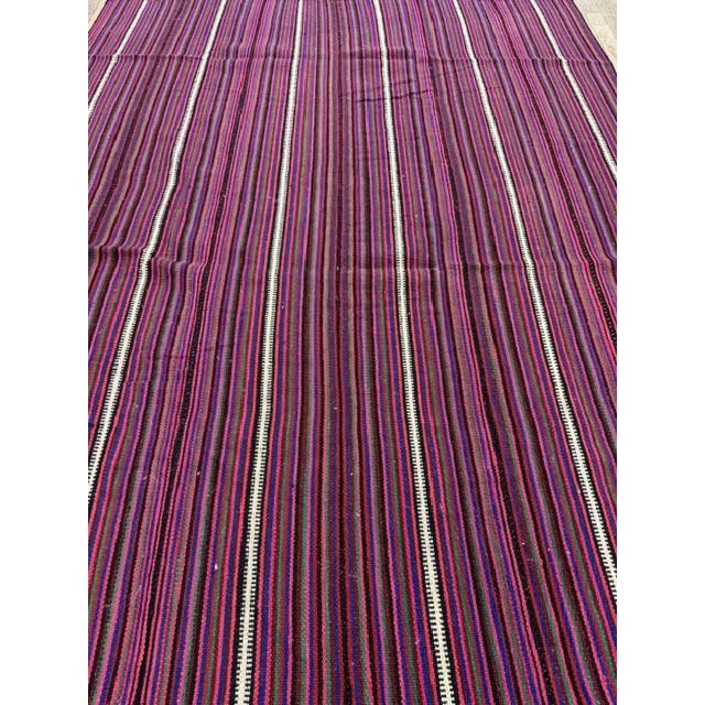 1950s Colorful Field Geometric Modern Turkish Kilim Flatweave Wool Small Rug For Sale In New York - Image 6 of 6