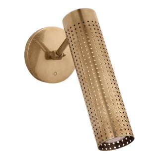 Kelly Wearstler for Visual Comfort Signature Precision 12" Articulating Sconce in Antique-Burnished Brass with White Glass For Sale