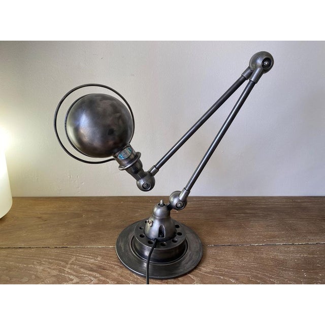 Industrial Graphite 2 Arm Table Lamp by Jean-Louis Domecq for Jieldé, 1950s For Sale - Image 13 of 13