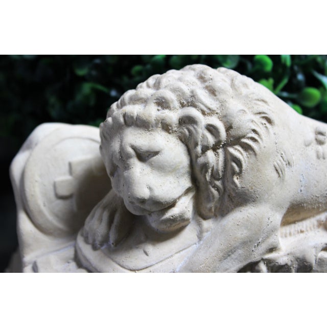 2000 - 2009 Sleeping Lion Monument Statuary Statues - Set of 2 For Sale - Image 5 of 13