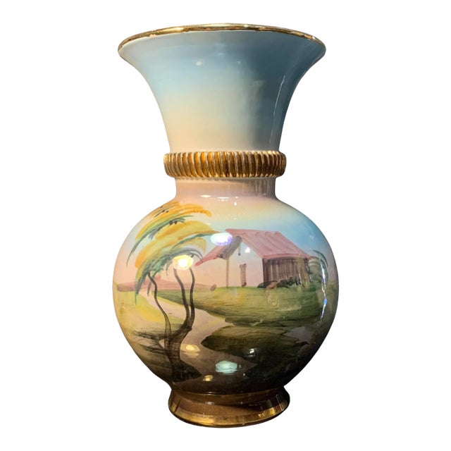 Italian Porcelain Vase Lakeside House For Sale