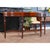 An outstanding, high-quality Long Mahogany Console by Niagara Furniture. The Long Mahogany Console with Brass Gallery also...