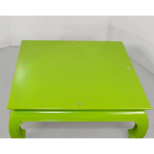 Mid 20th Century Mid Century Chinoiserie Coffee Table in Green Gold Medallions - Newly Painted For Sale - Image 5 of 12