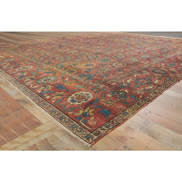 Antique Persian Bakshaish Rug - 10'09 X 14'08 For Sale In Dallas - Image 6 of 9