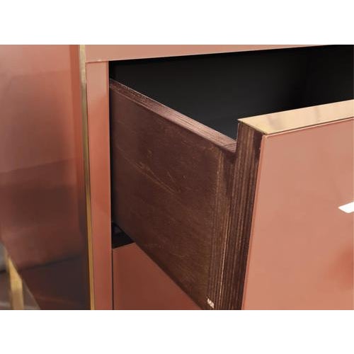 Not Yet Made - Made To Order Birch Bedside Tables in Mirror Glass & Brass by Justfurnituress, Set of 2 For Sale - Image 5 of 6