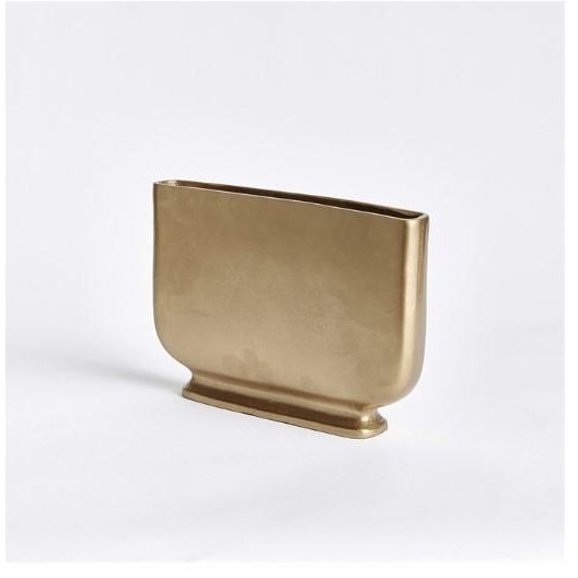 Contemporary Small Gold Pendleton Metal Vase For Sale - Image 3 of 3