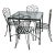 Late 20th Century Iron Patio Dining Set With Square Table and 4 Chairs Attributed to Frontgate For Sale