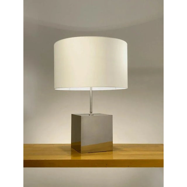 Metal Large Postmodern Table Lamp by Philippe Barbier, France, 1970s For Sale - Image 7 of 7