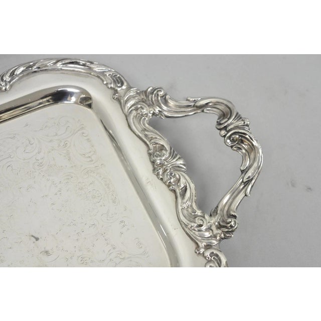 Vintage Fb Rogers Victorian Silver Plated Narrow Serving Platter Bar Tray For Sale - Image 10 of 14