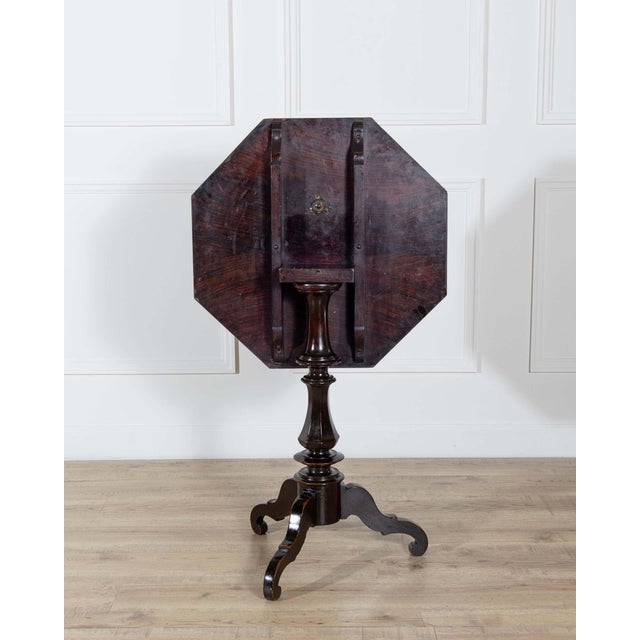 Brown Empire Octagonal Sail Table in Walnut with Precious Wood Veneer, Milan, Early 19 For Sale - Image 8 of 8