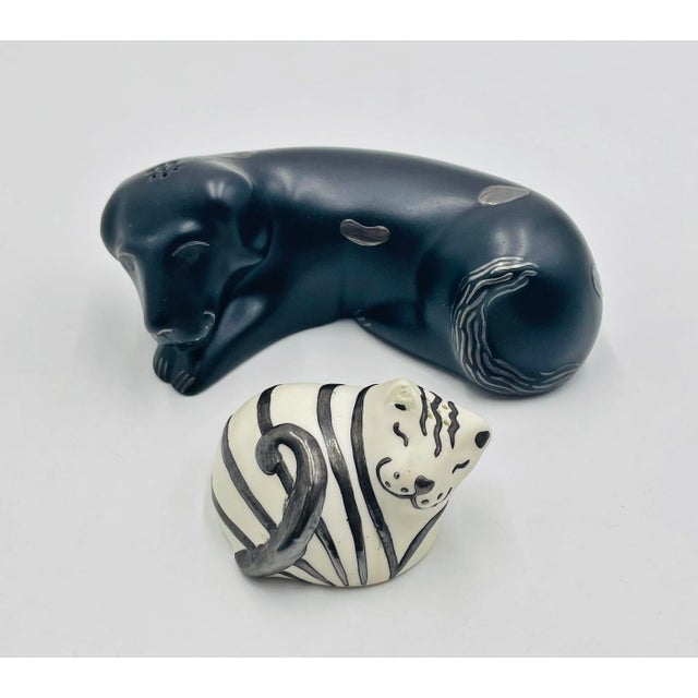 Mexican 1980s Emilia Castillo, Taxco, Plata, Pure Silver, Dog, Cat, Sculptures, Mexico For Sale - Image 3 of 18