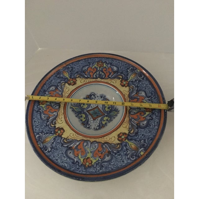 Italian Majolica Signed Large Charger / Bowl For Sale - Image 4 of 10