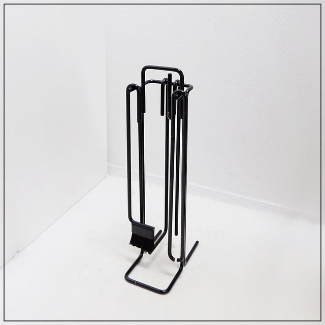 Vintage Black Metal Fire Set by Ann Maes, 1970s, Set of 5 For Sale - Image 15 of 15