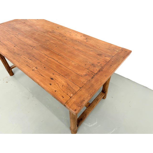 Cherrywood Farmhouse Table with Drawer and Low Stretcher, France, 1950s For Sale - Image 13 of 18