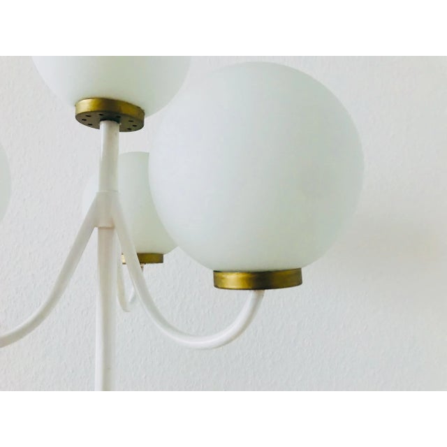 1960s 1960s Kaiser Mid-Century Space Age Brass and White 4-Arm Floor Lamp, Germany For Sale - Image 5 of 10