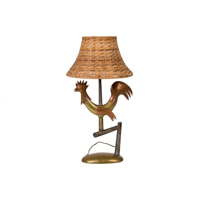 Wrought Iron Bird Table Lamp, 1940s For Sale - Image 6 of 6
