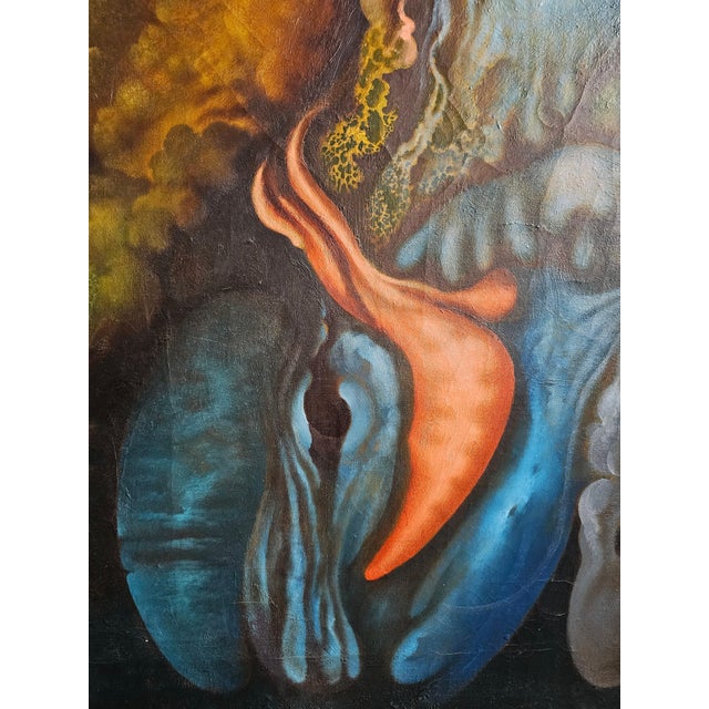 Mihailo Djokovic Tikalo, Surrealist Scene, 1983, Oil on Canvas For Sale - Image 4 of 9