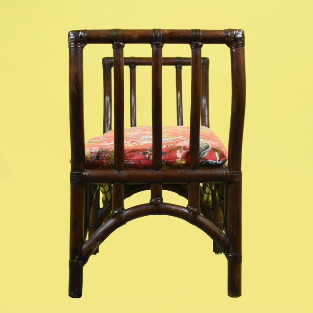 Large Wing Rattan Bench For Sale In West Palm - Image 6 of 7