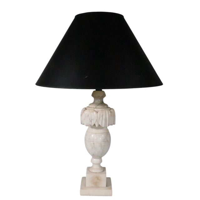 Mid 20th Century Neo Classical Carved Marble Table Lamps - a Pair For Sale - Image 10 of 18