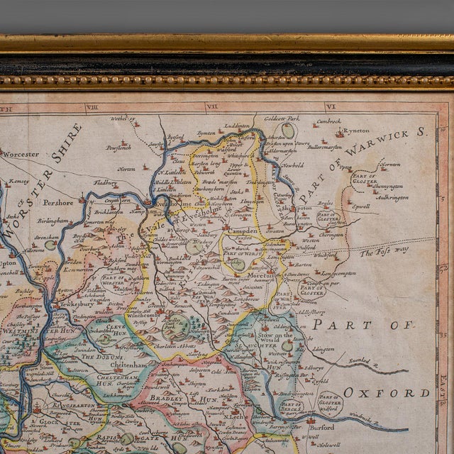 Antique Gloucestershire Map, Atlas, English, Robert Morden, Cartography, c.1700 For Sale - Image 6 of 12